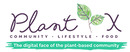 Plant X brand logo for reviews of food and drink products