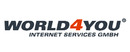 World 4 You brand logo for reviews of mobile phones and telecom products or services