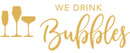 We Drink Bubbles brand logo for reviews of food and drink products