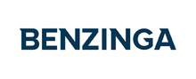 Benzinga brand logo for reviews of financial products and services
