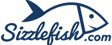Sizzlefish brand logo for reviews of food and drink products
